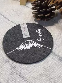 10 шт. в партии, подставка для стакана Fujiyama, японский бар, ресторан, стеклянная подушка для питья, настраиваемый утолщенный темно-серый круглый коврик для чашки виски Felt Coaster