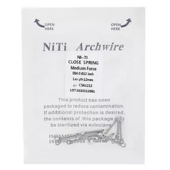 10 шт. в упаковке ортодонтическая закрытая спиральная пружина NITI закрытая спиральная пружина стоматологический аксессуар 0,012 x 12 мм 0.012*12mm
