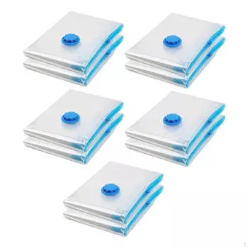 10 шт. вакуумных пакетов для хранения, экономящих место, многоразовых, прозрачных, самозапечатывающихся, для одеял Pump Only