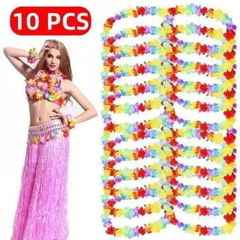 10 шт. венок из искусственных цветов для вечеринки на Гавайях, гирлянда из искусственных цветов, ожерелье из гавайских гирлянд, декор для фермерского дома, рождественские принадлежности для Хэллоуина 1pcs