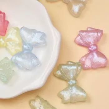 10 шт. вертикальные отверстия DIY аксессуары тонкие мерцающие серьги бант бусины ожерелье креативный материал ручной работы для браслета изготовление ювелирных изделий русалка светло-зеленый