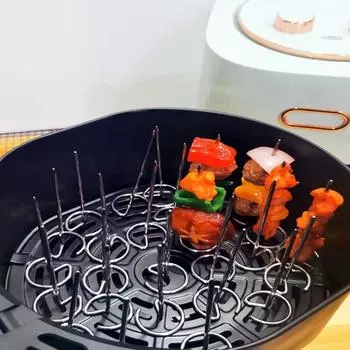 10 шт. вертикальный гриль для фритюрницы, решетка для шампуров, универсальные аксессуары, пищевая нержавеющая сталь 304, специальная игла для выпечки серебряный