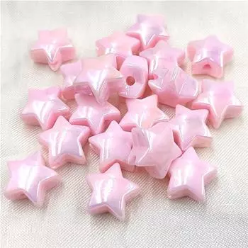 10 шт., весенняя цветовая система, градиентный свет, акриловые пятиконечные звезды, бусины, сделай сам, изготовление ювелирных изделий, модные материалы из бисера оранжевый