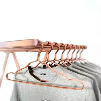 10 шт. вешалка для одежды из алюминиевого сплава, прочная антидеформационная металлическая вешалка для хранения в шкафу, органайзер для хранения вещей в гардеробе золотой