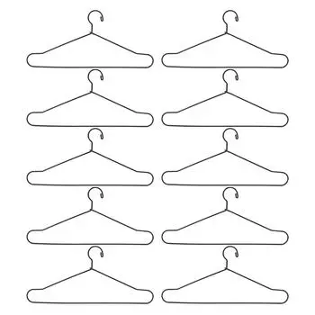 10 шт. вешалки для одежды для кукол металлические миниатюрные мини милые мультяшные аксессуары для декора шкафа черные 150 мм 150mm