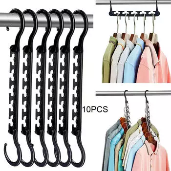 10 шт. вешалок для эффективного использования пространства в шкафу и хранения брюк и джинсов
