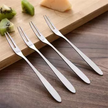 10 шт. вилок для фруктов из нержавеющей стали, бытовые вилки для десертов, мини-вилки для закусок, тортов, салатов, столовые приборы, вилки для кухни, набор для фруктов