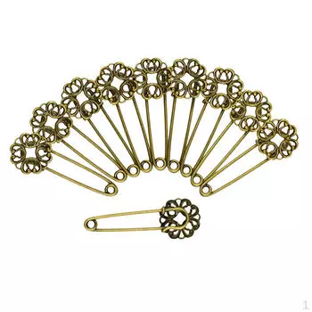 10 шт., винтажная бронзовая филигранная цветочная заготовка, DIY булавки, брошь, настройки, фурнитура