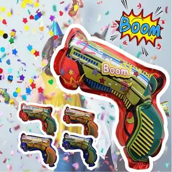 10 шт., воздушный шар, пистолет для салюта, автоматический надувной пистолет для фейерверков, ручной пистолет для конфетти, пушки, игрушки для вечеринок на Новый год, день рождения