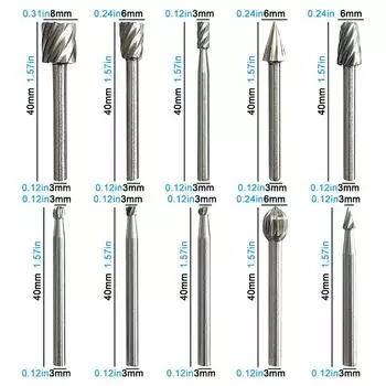 10 шт. вращающихся напильников по дереву из быстрорежущей стали, ручная работа, электрическая шлифовальная головка, гравировальный и фрезерный резак, набор сверл натурального цвета Round handle&40mm