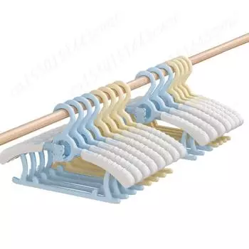 10 шт. выдвижная вешалка для детской комнаты, экономящая место, детская вешалка для одежды для девочек, мальчиков, малышей жёлтый