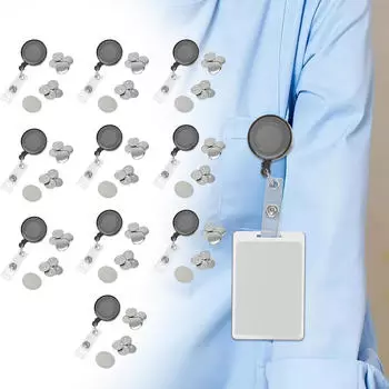 10 шт., выдвижной держатель для бейджа, брелок для ключей, сделай сам, легкая пряжка, портативная медсестра 32mm Black