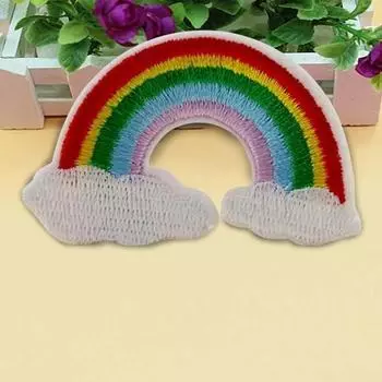 10 шт. вышитая аппликация на одежду с рисунком «Радуга»