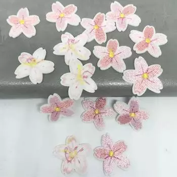 10 шт. вышитая нашивка с изображением розовой вишни, декоративная нашивка для одежды и сумки 2,5*2,5 см