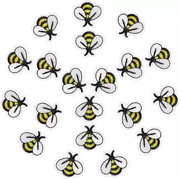 10 шт. вышитых нашивок в виде пчелы, симпатичная аппликация для ремонта сумок, курток, джинсов, шляп, одежды, декора своими руками белый