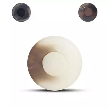 10 шт. высокие металлические нижние смоляные двойные пуговицы полупрозрачные шерстяные коричневые пуговицы для пиджака, тренча 24L = 15.0 MM * Round * Brown