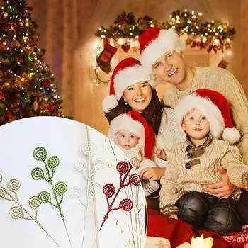 10 шт., высокое качество, золотой порошок, вечерние украшения, имитация конфетного круга, 5 вилок, рождественская елка, сделай сам белый