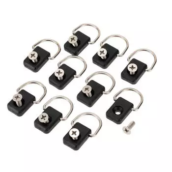 10 шт., высококачественные D-кольца для каяка, оснащение такелажа для лодки, каноэ, каяка ! чёрный