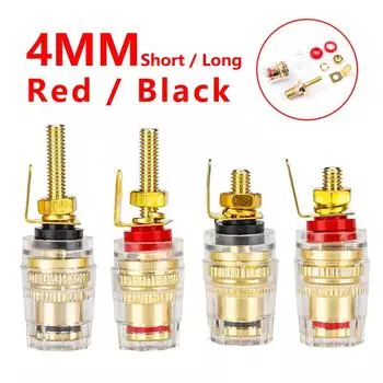 10 шт. высококачественных латунных хрустальных клемм для резьбового аудио усилителя динамика 4 мм клеммы разъема типа «банан» Hi-Fi аудио DIY