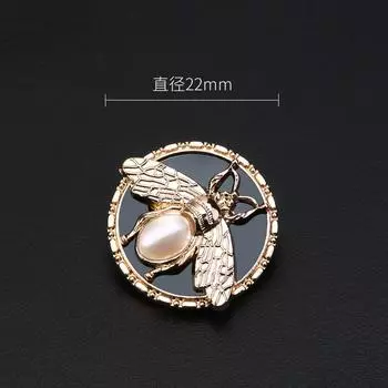 10 шт. высококачественных маленьких пуговиц пчелы женская одежда пальто изысканные пуговицы универсальные аксессуары для пуговиц черный цвет Diameter 22mm [Bee Button]