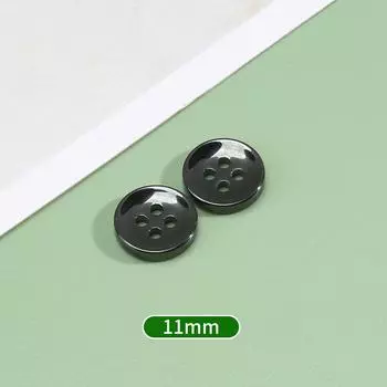 10 шт. высококачественных рубашек, керамические пуговицы, универсальные круглые, белые пуговицы, аксессуары для мужских и женских рубашек, декоративные пуговицы черного цвета 3 #[Black] 11mm * Size as shown * Round