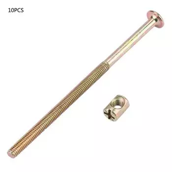 10 шт. высококачественный оцинкованный шестигранный винт с плоской головкой и гайкой с молотковой головкой из углеродистой стали (6 * 110мм)