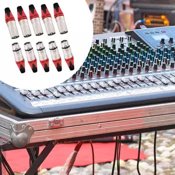 10 шт. XLR кабельный разъем аудио гнездо мужской и женский эффективный сплав компактный микрофонный штекер красный