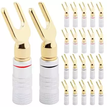 10 шт. Y/U-образные штекеры типа «банан» для динамиков, аудиокабель, разъем для провода, винтовой фиксатор, вилка, разъемы типа «банан»