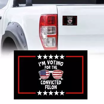 10 шт. Я голосую за осужденного преступника, забавные магниты 2025 года, наклейки, новинка, водонепроницаемая, декоративная наклейка на окно автомобиля