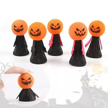 10 шт. забавная игрушка для собак на Хэллоуин, милая игрушка для кошек, питомец, прыгающий эльф, аксессуары для кошек, тыквенная голова, пружинная кукла для человека, игрушка для котенка, щенок, подарок