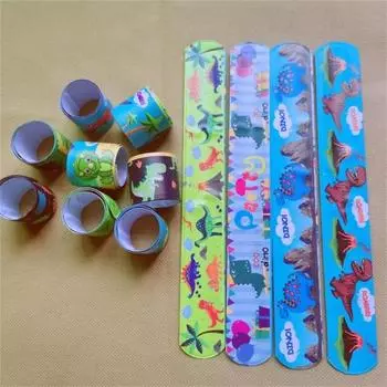 10 шт., забавный мультяшный гибкий большой браслет для украшения вечеринки в честь дня рождения, хлопающий браслет для детей Random Style