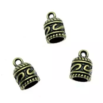 10 шт., заглушки с кисточками, компоненты ювелирных изделий, аксессуары, античная бронза, цвет цинкового сплава, 12X8X8 мм