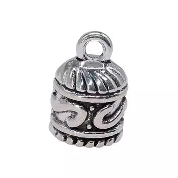 10 шт., заглушки с кисточками, ювелирные компоненты, аксессуары, античное серебро, цвет цинкового сплава, 12X8X8 мм