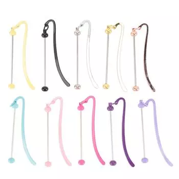 10 шт. закладки для книг из бисера, металлическая пустая планка, подвеска, крючок, декоративная закладка для ювелирных изделий, подарков