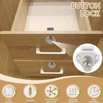 10 шт. замки для ящиков шкафов, кнопочные замки для кемперов, автомобильные замки для мебели, дверные замки без ключа, защелка для безопасности дома
