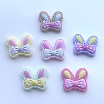 10 шт., заячьи ушки, бабочки, смола, декоративная плоская задняя часть, альбом для вырезок, украшение для волос «сделай сам», смола, аксессуары ручной работы розовый