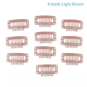 10 шт. Защелкивающиеся клипсы для париков с 9/10 зубцами, Портативные металлические защелкивающиеся заколки для волос для аксессуаров для наращивания волос, Инструмент10 шт. Клипсы для наращивания волос