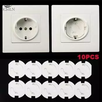 10 шт. Защитная крышка для розетки, защитная крышка для детской безопасности, защита от удара током, защитная крышка для розетки 10pcs белый