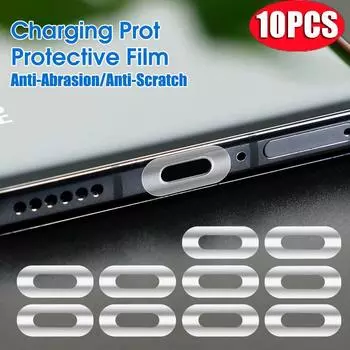 10 шт., защитная пленка для зарядного порта, наклейка для IPhone, Samsung, Xiaomi, универсальный телефон Type-C, пылезащитная наклейка для Apple Apple HD Film10Pcs)