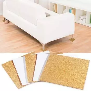 10 шт. защитные коврики из пробки для мебели, грубая квадратная поверхность, самоклеящиеся, толстые, противоскользящие, отличная адгезия Square