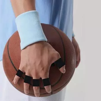 10 шт. Защитные силиконовые компрессионные бандажи для пальцев, поддерживающие шины для фиксации большого пальца белый