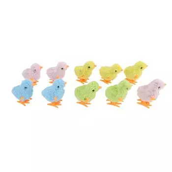 10 шт. Заводная игрушка цыпленок, милая, веселая, красочная, мягкая, прыгающая, заводная игрушка для кошек и котят