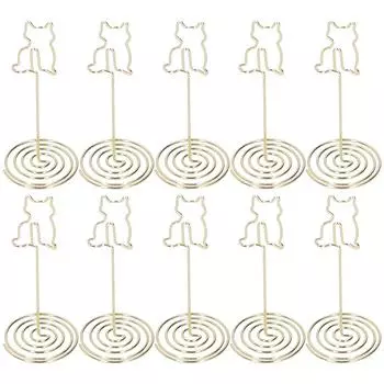 10 шт. зажим для фото кота с подставкой для стола, заметки, железная проволока, канцелярские принадлежности