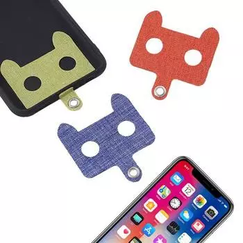 10 шт. зажим для мобильного телефона металлический держатель для телефона с прочным безопасным подвесным отверстием для шнурка на шею патч чёрный