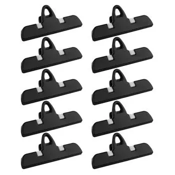 10 шт. зажим для упаковки закусок, сохраняющий чистоту еды и водонепроницаемый прочный пластик для использования на кухне или в офисе чёрный