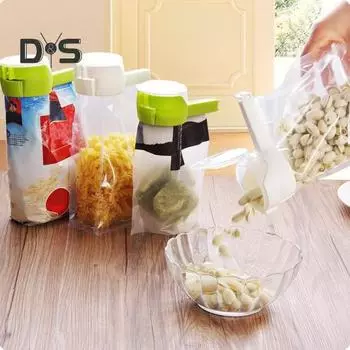 10 шт. зажимов для пакетов с носиком для выливания, зажимы для закусок, многоразовые зажимы для пакетов, 5-дюймовый зажим для запечатывания, для организации и хранения продуктов питания чёрный