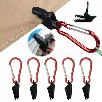 10 шт. зажимов для палаток на открытом воздухе, зажимы для брезента для кемпинга с карабином для тентов, навесов красный