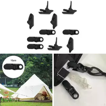 10 шт., зажимы для навесов, зажимы для брезента, банджи-шнур, зажим для палатки, сверхмощные фиксирующие ручки для улицы, лодки чёрный