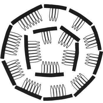 10 шт., зажимы для расчески для парика, зажимы для наращивания волос с 3-7 зубцами, зажимы для парика из нержавеющей стали, зажимы для наращивания волос с резиной для наращивания волос