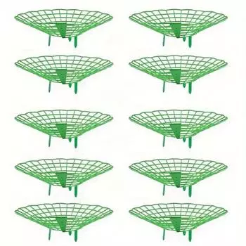 10 шт. Зеленая подставка для посадки клубники с 3 прочными ножками - ПВХ клетка для поддержки растений, И коррозия, Идеальное приспособление для посадки зелёный